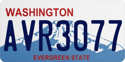 WA license plate AVR3077