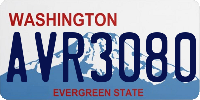 WA license plate AVR3080
