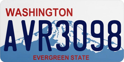 WA license plate AVR3098