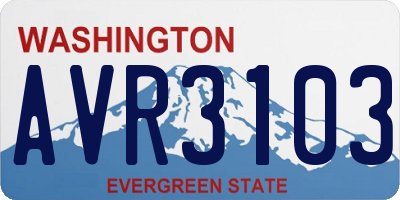 WA license plate AVR3103
