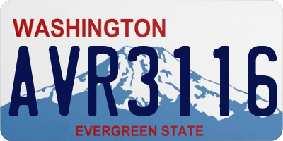 WA license plate AVR3116