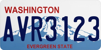 WA license plate AVR3123