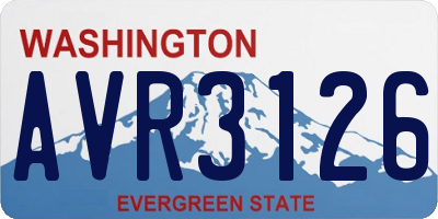 WA license plate AVR3126