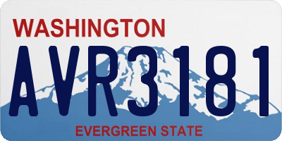 WA license plate AVR3181