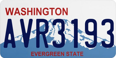 WA license plate AVR3193
