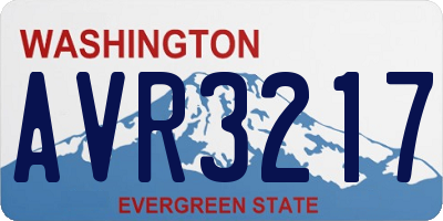 WA license plate AVR3217