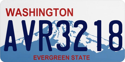 WA license plate AVR3218