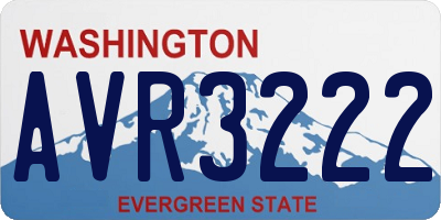 WA license plate AVR3222