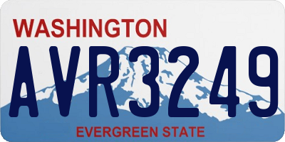 WA license plate AVR3249