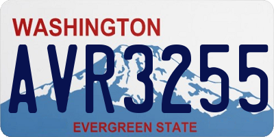 WA license plate AVR3255
