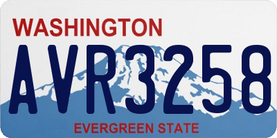 WA license plate AVR3258