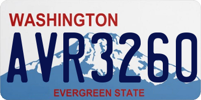 WA license plate AVR3260