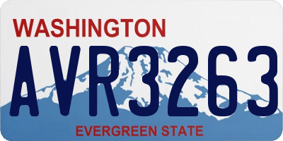 WA license plate AVR3263