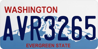 WA license plate AVR3265