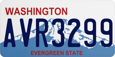 WA license plate AVR3299