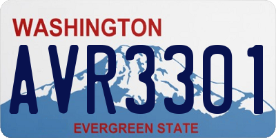 WA license plate AVR3301