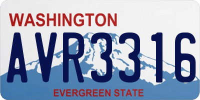 WA license plate AVR3316