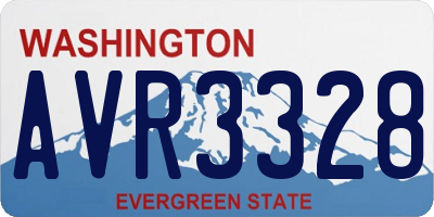 WA license plate AVR3328