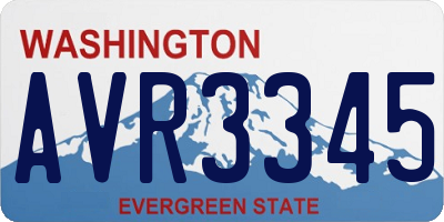 WA license plate AVR3345