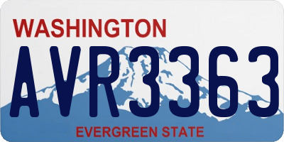 WA license plate AVR3363