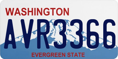 WA license plate AVR3366