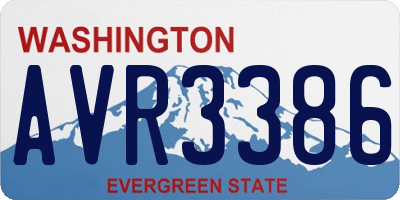 WA license plate AVR3386