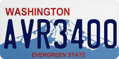 WA license plate AVR3400