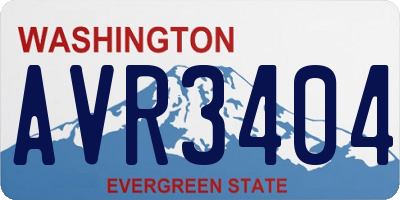 WA license plate AVR3404