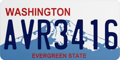 WA license plate AVR3416