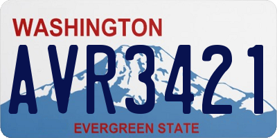 WA license plate AVR3421