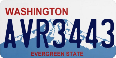 WA license plate AVR3443