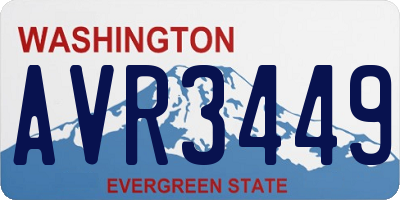 WA license plate AVR3449