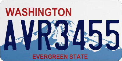 WA license plate AVR3455