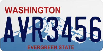 WA license plate AVR3456