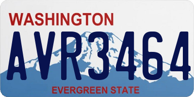 WA license plate AVR3464