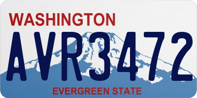 WA license plate AVR3472