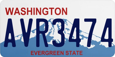 WA license plate AVR3474