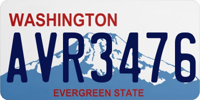 WA license plate AVR3476