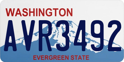WA license plate AVR3492