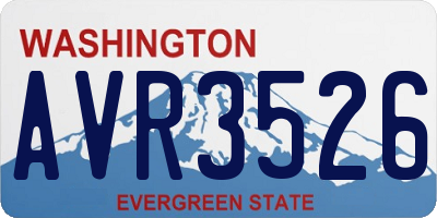 WA license plate AVR3526