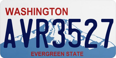 WA license plate AVR3527