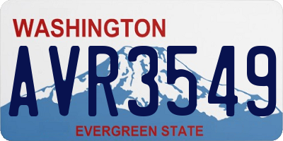 WA license plate AVR3549