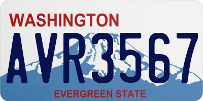 WA license plate AVR3567