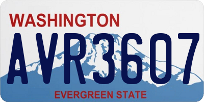 WA license plate AVR3607