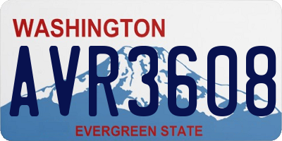 WA license plate AVR3608