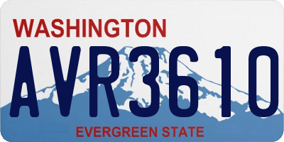 WA license plate AVR3610