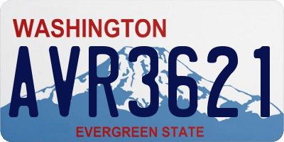WA license plate AVR3621