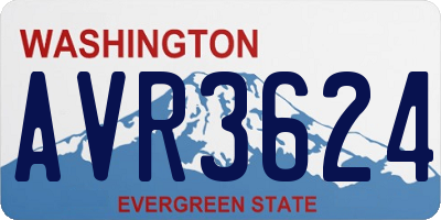 WA license plate AVR3624