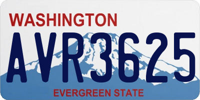 WA license plate AVR3625