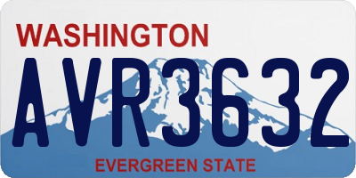 WA license plate AVR3632